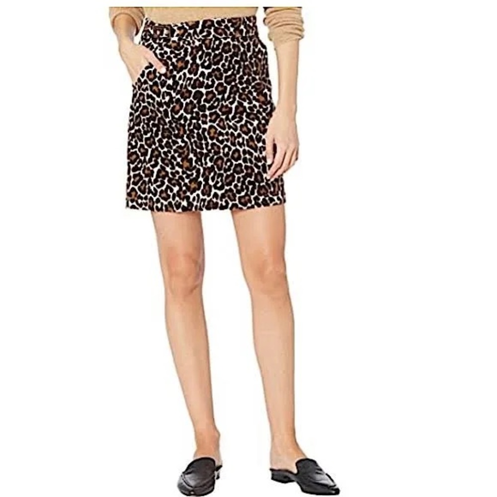 Corduroy Leopard Print J Crew Mini Skirt size 4